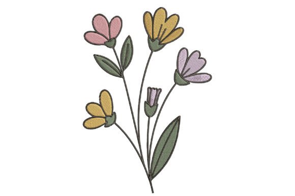 Download Minimalist Wildflower Embroidery Design - Premium Bundle