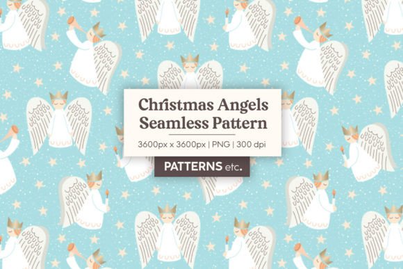 Download Scandi Christmas Angles Seamless Pattern - Premium Bundle