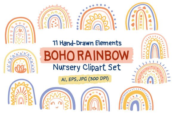 Download Boho Rainbow Clipart Baby Nursery Decor - Premium Resources